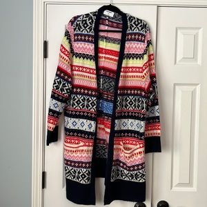 Fair Isle long cardigan sweater